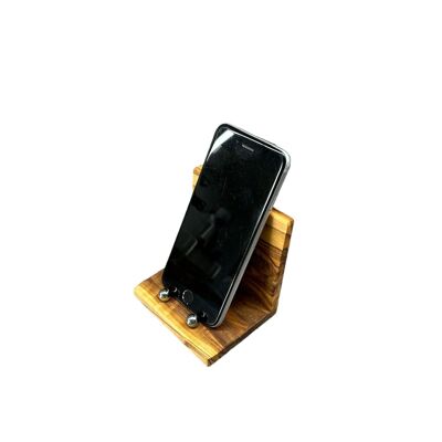 Olive wood mobile phone holder