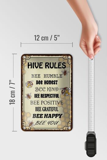 Panneau en étain disant 12x18cm, règles de la ruche, décoration humble et honnête 5