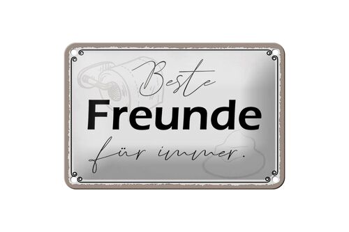 Blechschild Spruch 18x12cm beste Freunde für immer Dekoration