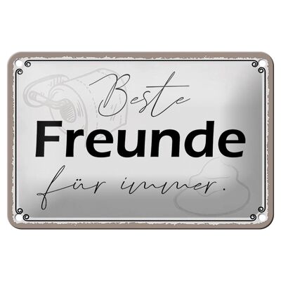 Tin sign saying 18x12cm best friends forever decoration