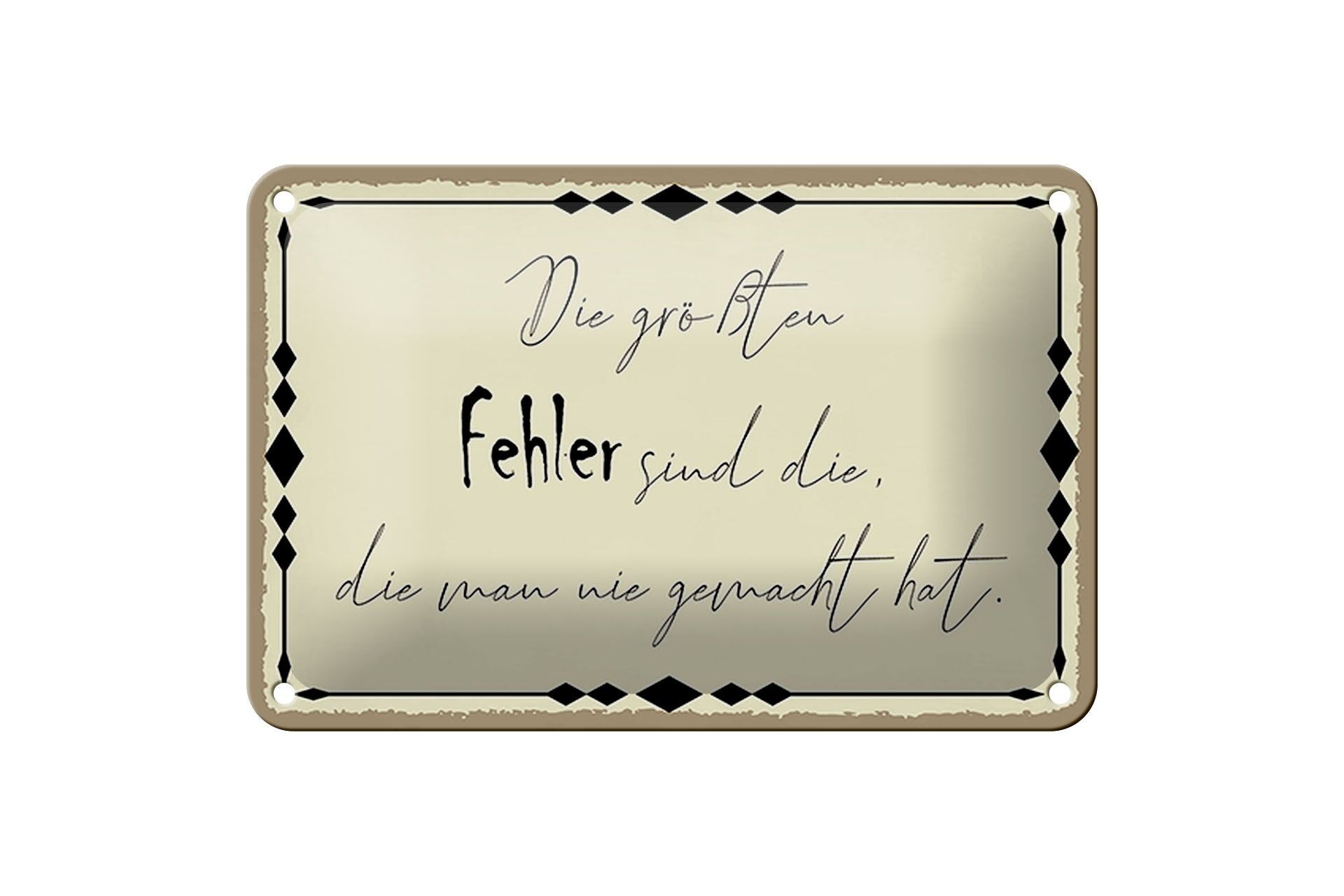 Targa in metallo con scritta 18x12 cm gli errori più grandi sono la decorazione