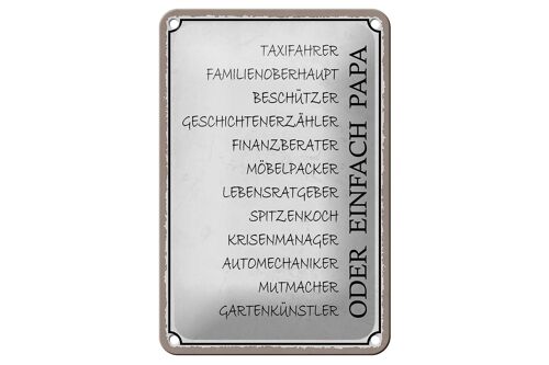 Blechschild Spruch 12X18cm Papa Taxifahrer Beschützer Dekoration