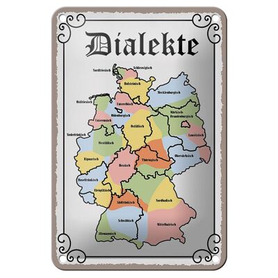 Blechschild Spruch 12X18cm Dialekte Karte Bundesländer Dekoration