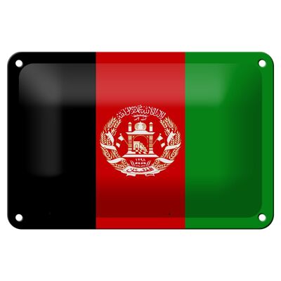 Cartel de hojalata con bandera de Afganistán, 18x12cm, decoración de bandera de Afganistán
