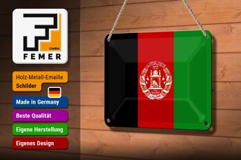 Signe en étain drapeau de l'afghanistan, 18x12cm, décoration du drapeau de l'afghanistan 3
