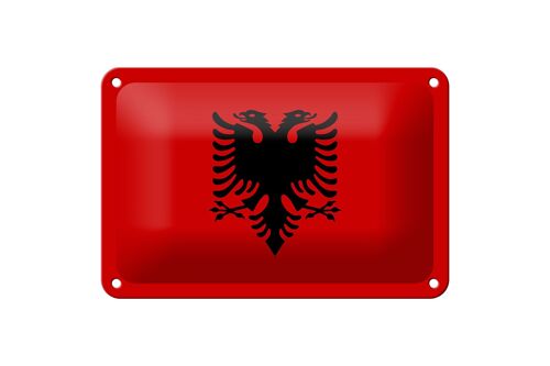 Blechschild Flagge Albaniens 18x12cm Flag of Albania Dekoration