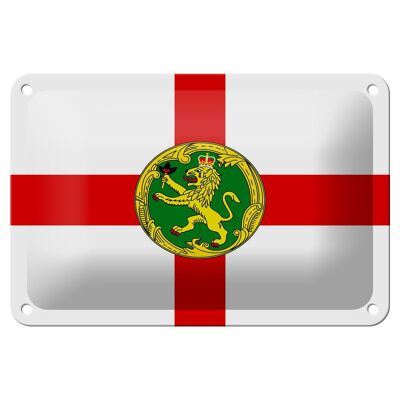 Targa in metallo Bandiera Alderney 18x12 cm Bandiera di Alderney Decorazione