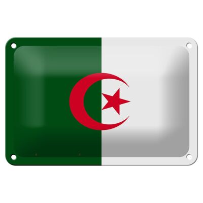 Cartel de chapa con bandera de Argelia, 18x12cm, decoración de bandera de Argelia