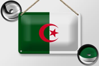 Signe en étain drapeau de l'algérie 18x12cm, décoration du drapeau de l'algérie 2