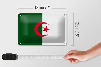 Signe en étain drapeau de l'algérie 18x12cm, décoration du drapeau de l'algérie 5