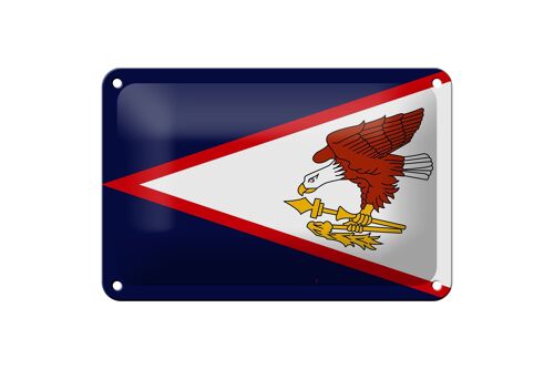 Blechschild Flagge 18x12cm Flag of American Samoa Dekoration
