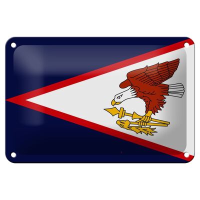 Targa in metallo Bandiera 18x12 cm Bandiera delle Samoa Americane Decorazione