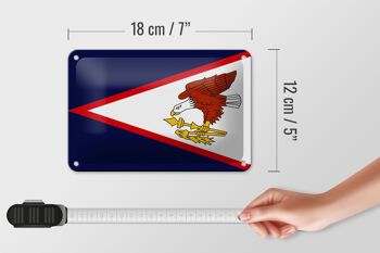 Drapeau en étain 18x12cm, drapeau des Samoa américaines, décoration 5