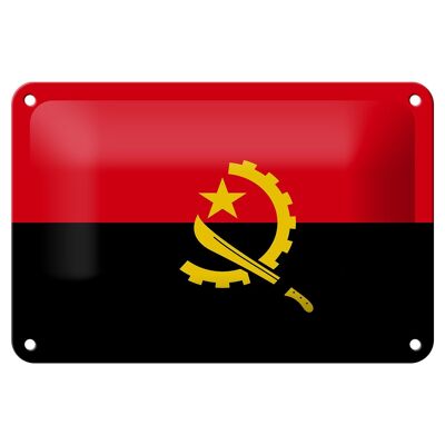 Cartel de chapa Bandera de Angola 18x12cm Bandera de Angola Decoración