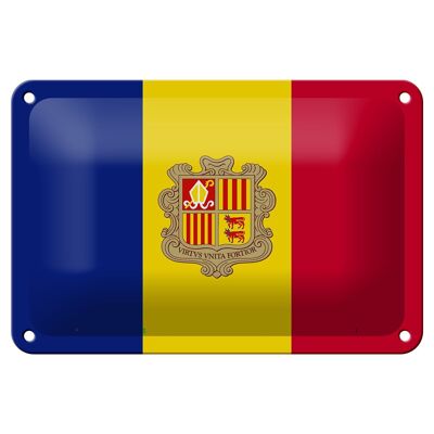 Cartel de chapa Bandera de Andorra 18x12cm Bandera de Andorra Decoración