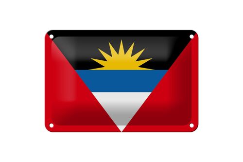 Blechschild Flagge Antigua und Barbuda 18x12cm Flag Dekoration