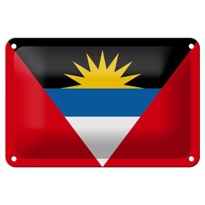 Cartel de chapa con bandera de Antigua y Barbuda, decoración de bandera de 18x12cm