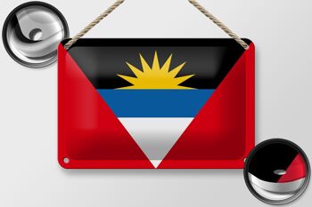 Drapeau en étain Antigua-et-Barbuda, 18x12cm, décoration de drapeau 2