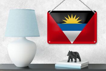 Drapeau en étain Antigua-et-Barbuda, 18x12cm, décoration de drapeau 4