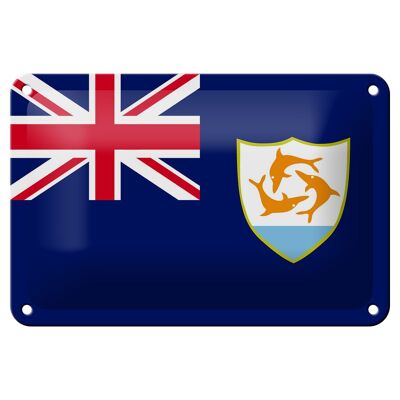 Blechschild Flagge Anguillas 18x12cm Flag of Anguilla Dekoration