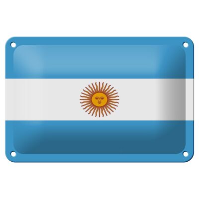 Targa in metallo Bandiera Argentina 18x12 cm Decorazione bandiera Argentina