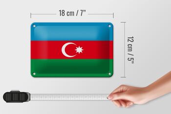 Signe en étain drapeau de l'azerbaïdjan 18x12cm, décoration du drapeau de l'azerbaïdjan 5