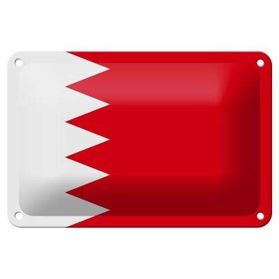 Bandera de cartel de hojalata, decoración de bandera de Bahrein, 18x12cm