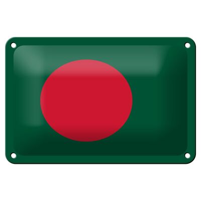 Bandera de cartel de hojalata de Bangladesh, decoración de bandera de Bangladesh de 18x12cm
