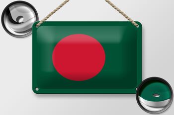 Drapeau en étain du Bangladesh, 18x12cm, décoration du drapeau du Bangladesh 2