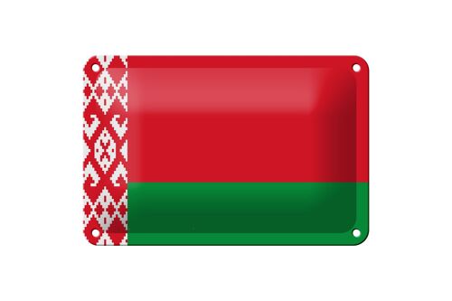 Blechschild Flagge Weißrussland 18x12cm Flag of Belarus Dekoration