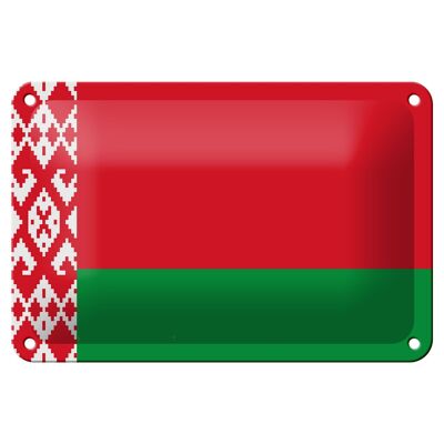 Targa in metallo Bandiera Bielorussia 18x12 cm Decorazione bandiera della Bielorussia