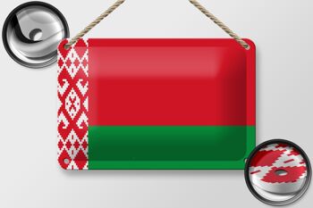 Drapeau de la biélorussie en étain, 18x12cm, décoration du drapeau de la biélorussie 2