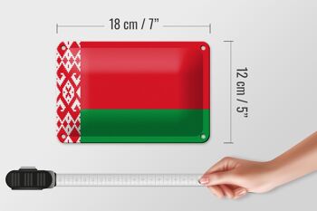 Drapeau de la biélorussie en étain, 18x12cm, décoration du drapeau de la biélorussie 5