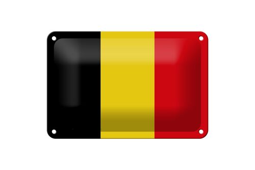 Blechschild Flagge Belgiens 18x12cm Flag of Belgium Dekoration