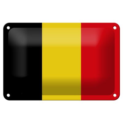 Blechschild Flagge Belgiens 18x12cm Flag of Belgium Dekoration