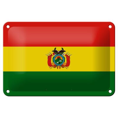 Cartel de chapa Bandera de Bolivia 18x12cm Bandera de Bolivia Decoración