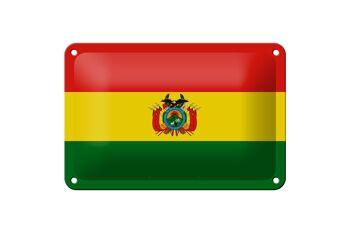Signe en étain drapeau de la bolivie, 18x12cm, décoration du drapeau de la bolivie 1
