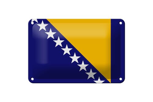 Blechschild Flagge Bosnien und Herzegowina 18x12cm Flag Dekoration