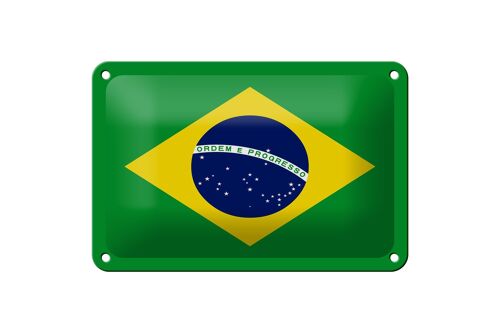 Blechschild Flagge Brasiliens 18x12cm Flag of Brazil Dekoration