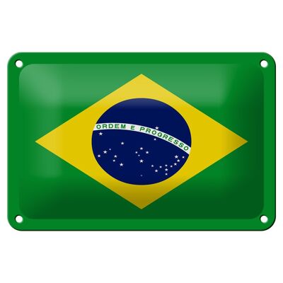 Cartel de chapa Bandera de Brasil 18x12cm Bandera de Brasil Decoración