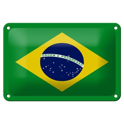Blechschild Flagge Brasiliens 18x12cm Flag of Brazil Dekoration