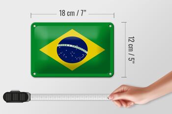 Signe en étain drapeau du brésil 18x12cm, décoration du drapeau du brésil 5