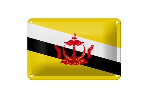 Blechschild Flagge Bruneis 18x12cm Flag of Brunei Dekoration