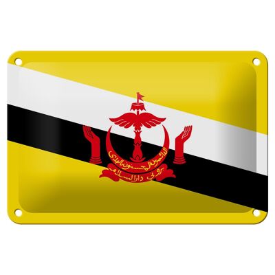 Blechschild Flagge Bruneis 18x12cm Flag of Brunei Dekoration
