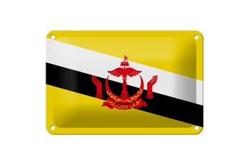 Drapeau du Brunei en étain, 18x12cm, décoration du drapeau du Brunei 1