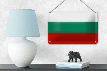 Signe en étain drapeau de la bulgarie, 18x12cm, décoration du drapeau de la bulgarie 4