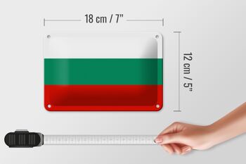 Signe en étain drapeau de la bulgarie, 18x12cm, décoration du drapeau de la bulgarie 5