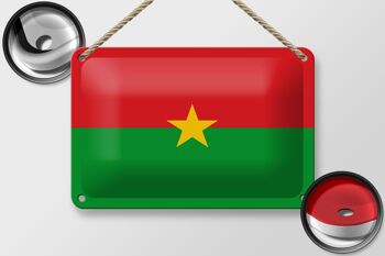 Drapeau du Burkina Faso en étain, 18x12cm, décoration du Burkina Faso 2