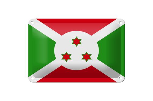 Blechschild Flagge Burundis 18x12cm Flag of Burundi Dekoration