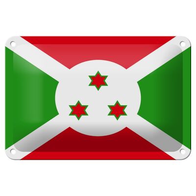 Targa in metallo Bandiera del Burundi 18x12 cm Decorazione bandiera del Burundi